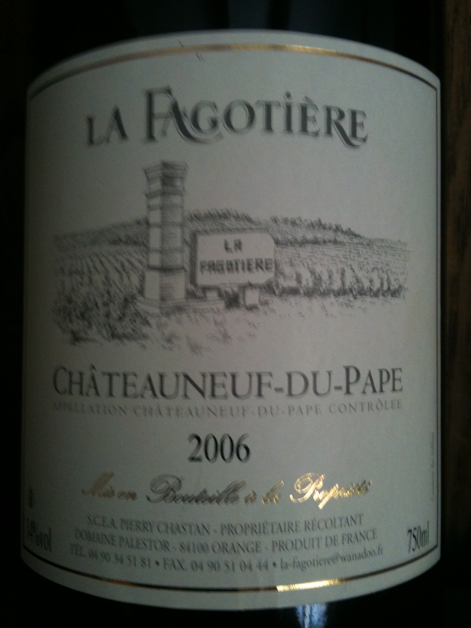 La Fagotière, Châteauneuf-du-Pape, 2006 (new label)